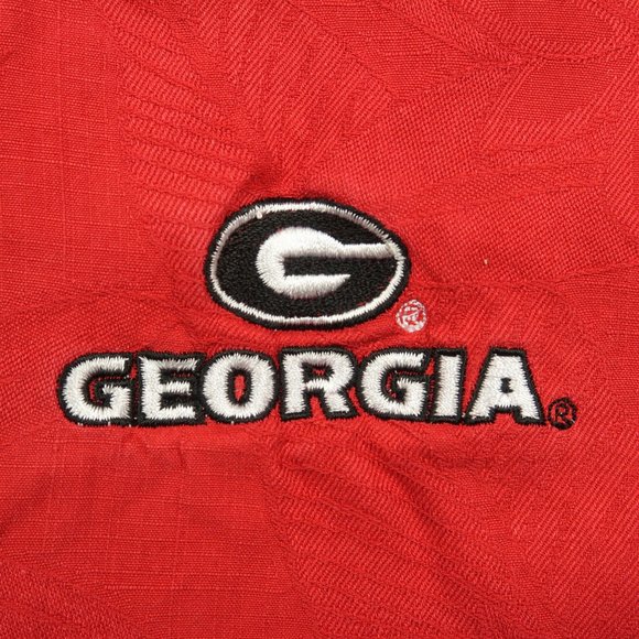 Tommy Bahama UGA Georgia Bulldogs Silk Tropic Isles Camp Shirt in Red Size XL - Picture 4 of 9